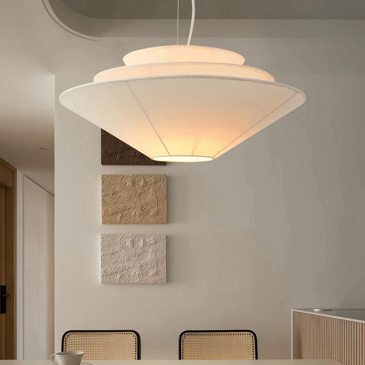 Gull Pendant Light Umbrella Fabric Lamp Creative Dining Room Light