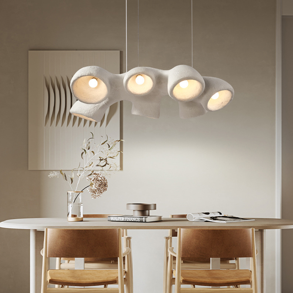 Designer Wabi-sabi Chandelier Micro-cement Original Handmade Living Room Pendant Lighting