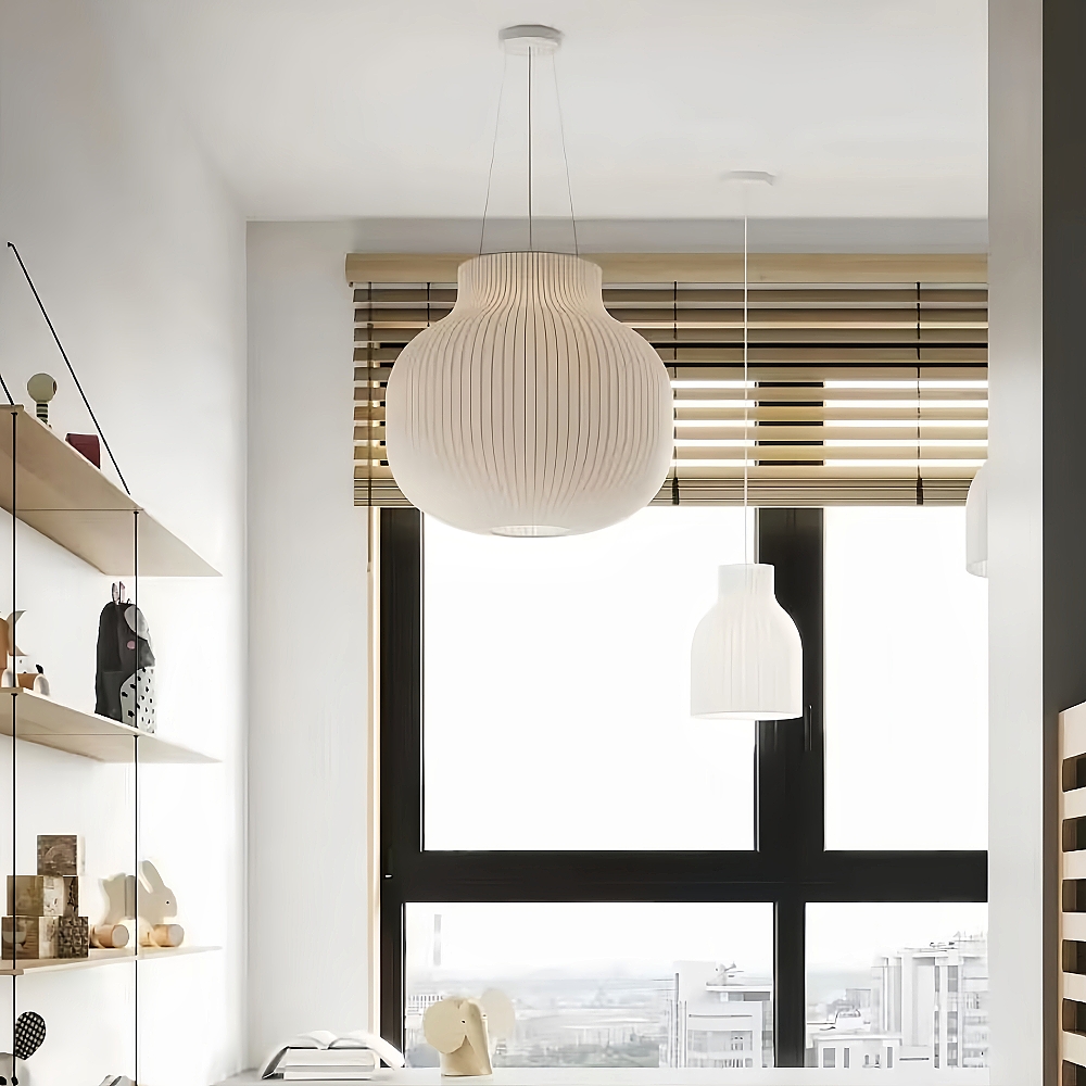 Handmade Elegant Fabric Pendant Lamp Unique Design Boho Chandelier for Cozy Living Rooms