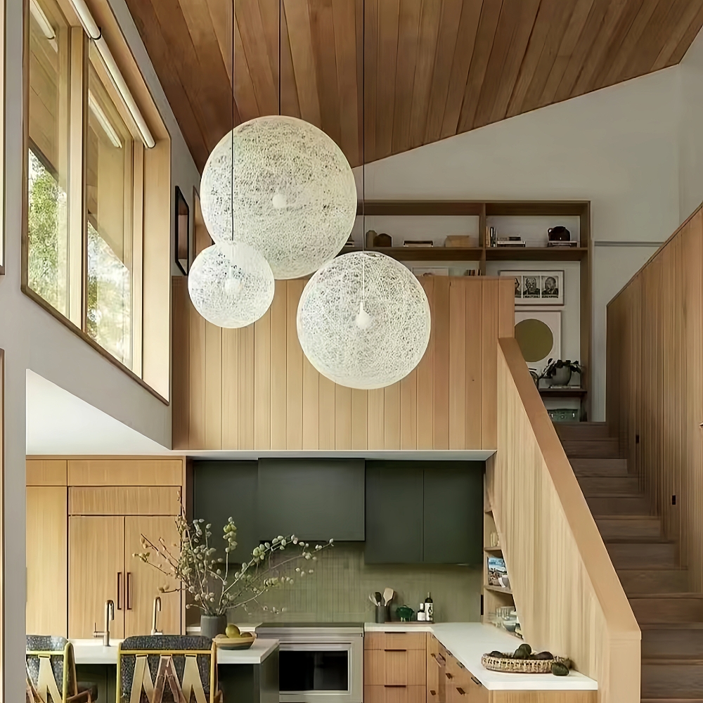 Creative Handmade Woven Colorful Rattan Woven Personalized Circular Chandelier