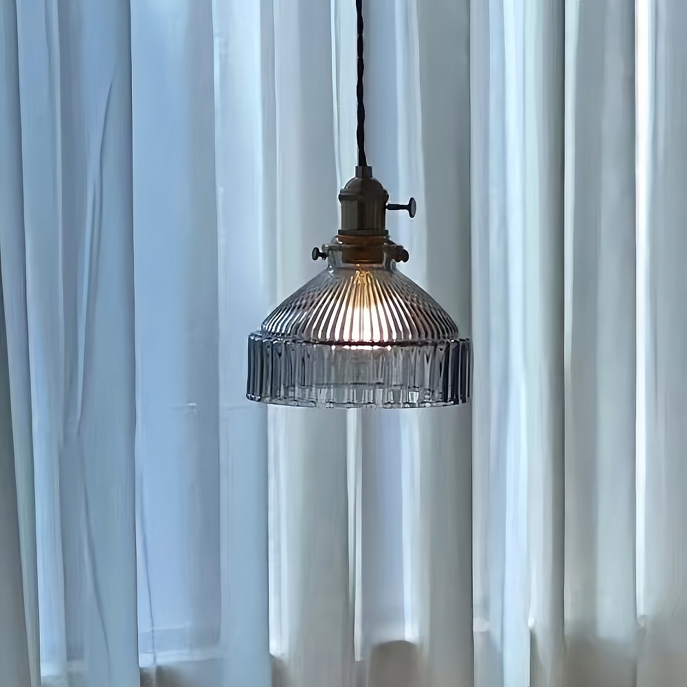 Nordic Retro Brass Glass Chandelier Creative Coffee Shop Bedroom Lighting