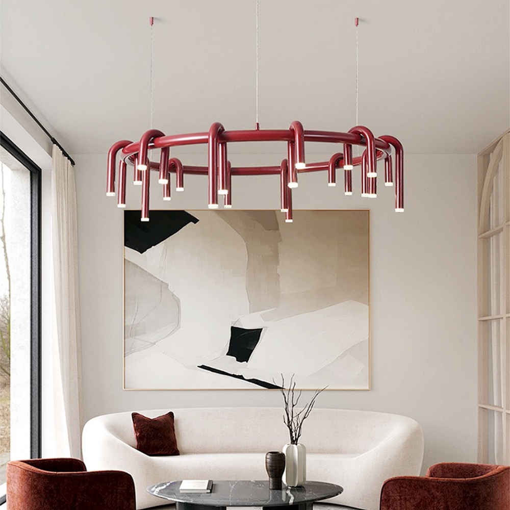 Nordic Modern U-Shaped Circular Pendant Light for Bedroom - Minimalist Creative Design