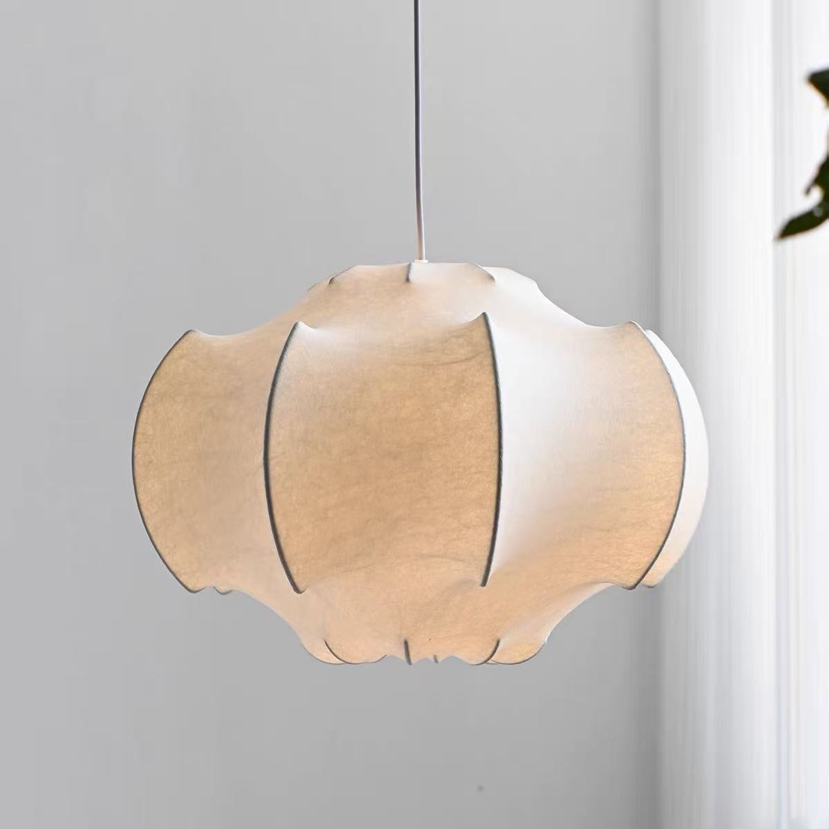 Retro Wabi-sabi Style Dining Room Hanging Lamp Art Imitation Silk Chandelier