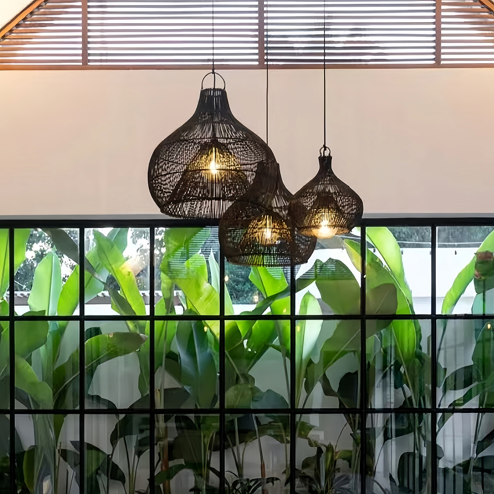 Boho Large Handmade Rattan Pendant Light