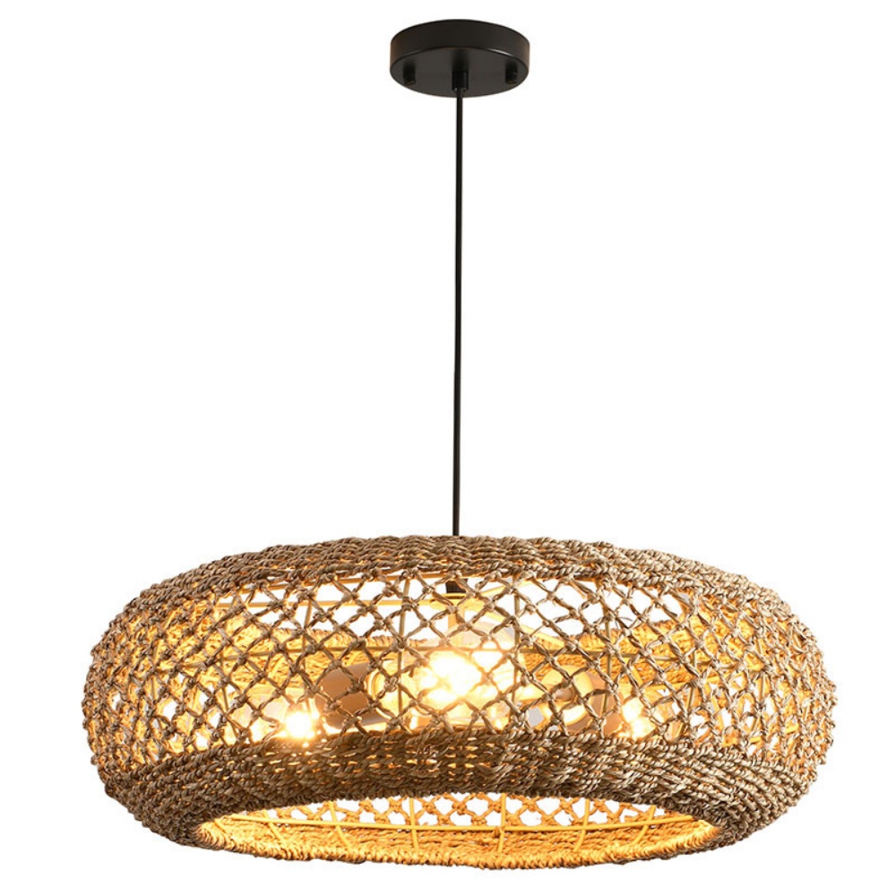 Boho Style Vintage Seagrass Pendant Light