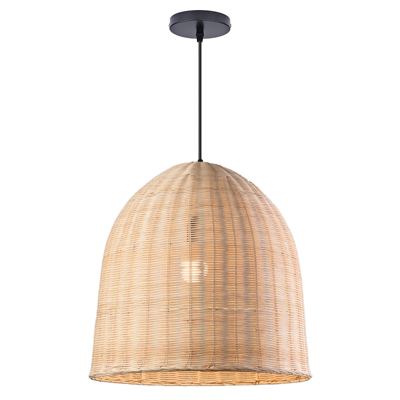 Wabi Sabi Rattan Pendant Light Dark Retro Restaurant Handwoven Shade