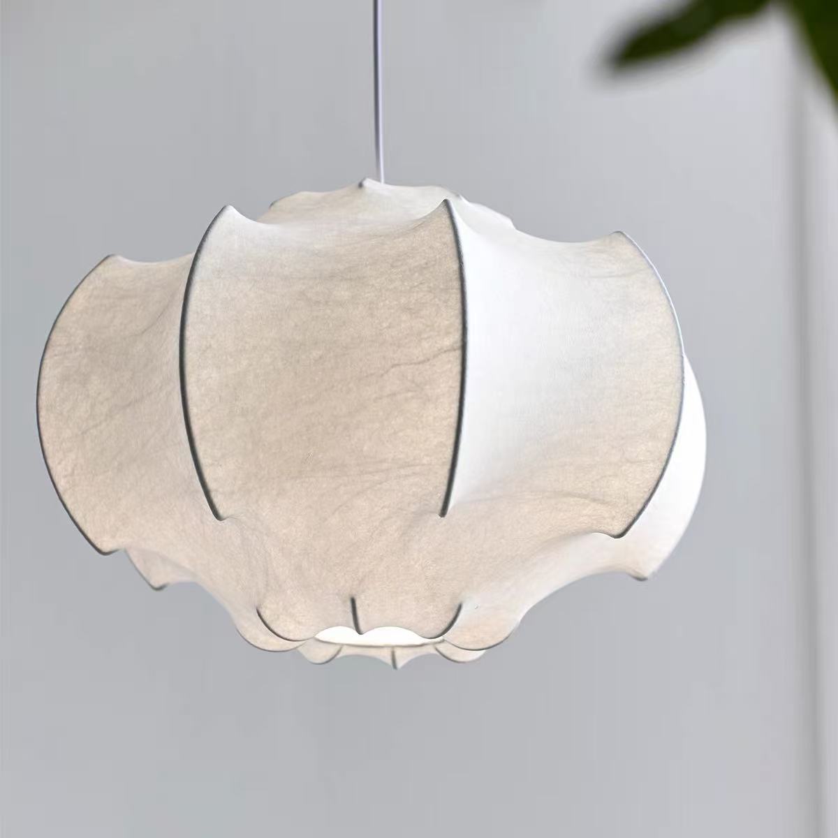 Retro Wabi-sabi Style Dining Room Hanging Lamp Art Imitation Silk Chandelier