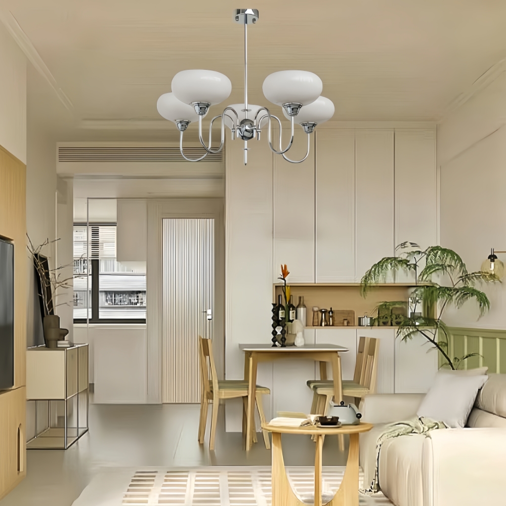 Bubble Creamy Persimmon Glass Chandelier