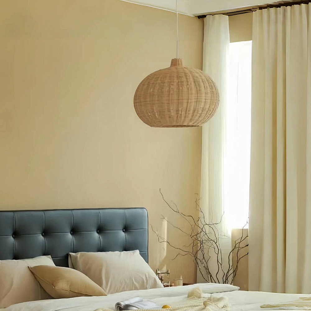 Wabi-sabi Rattan Hanging Light Bird's Nest Hand-woven Retro Lampshade