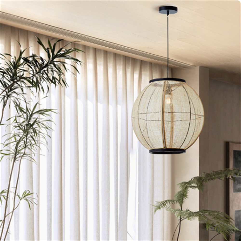 New Chinese Style Vintage Fabric Pendant Lights Handwoven