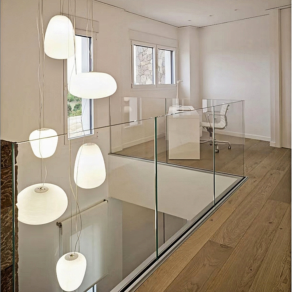 Danish Creative Cocoon Glass Chandelier Light Loft Duplex Staircase Glass Lighting Fixture