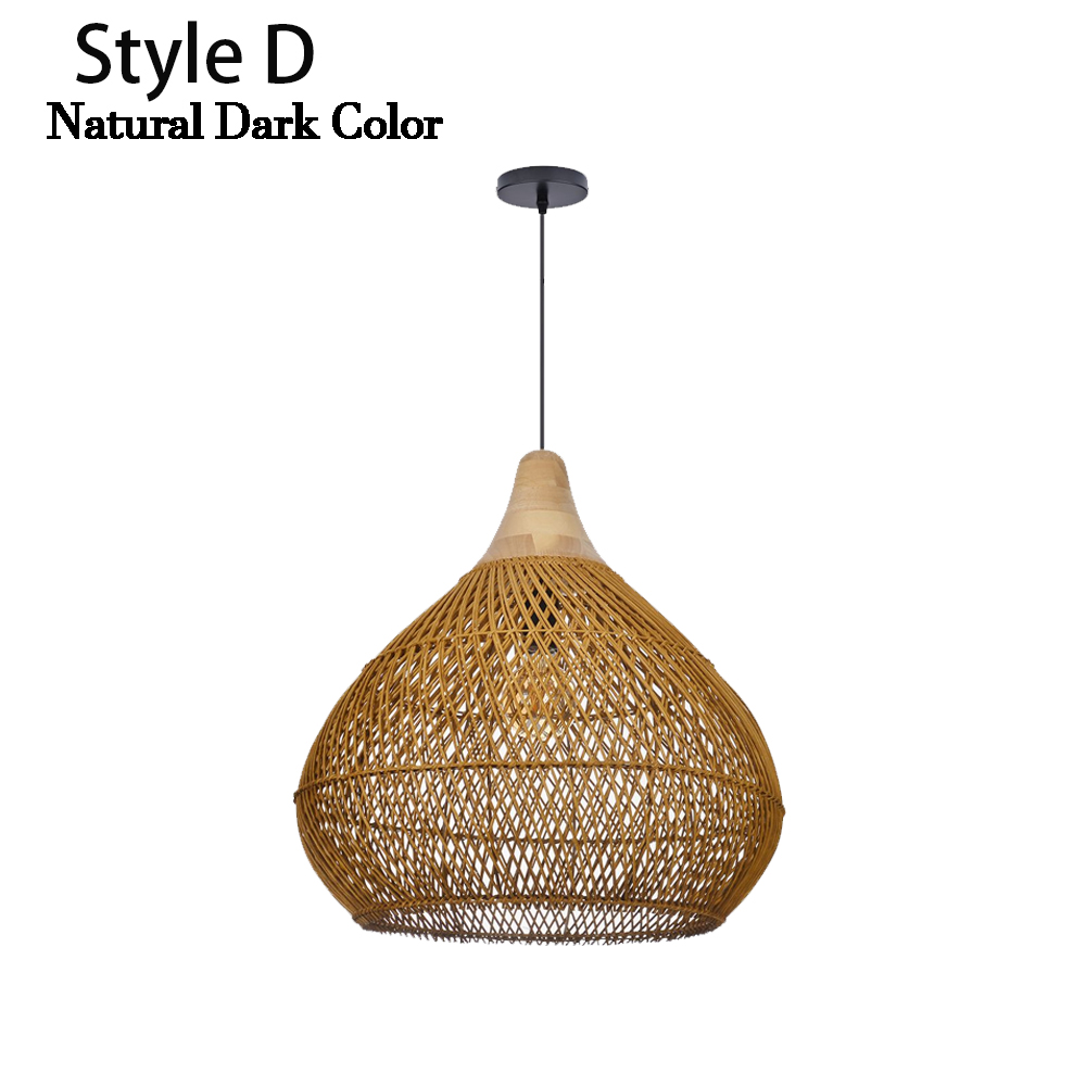 Wabi-sabi Rattan Chandeliers Rustic Handwoven Light Fixture for Restaurant