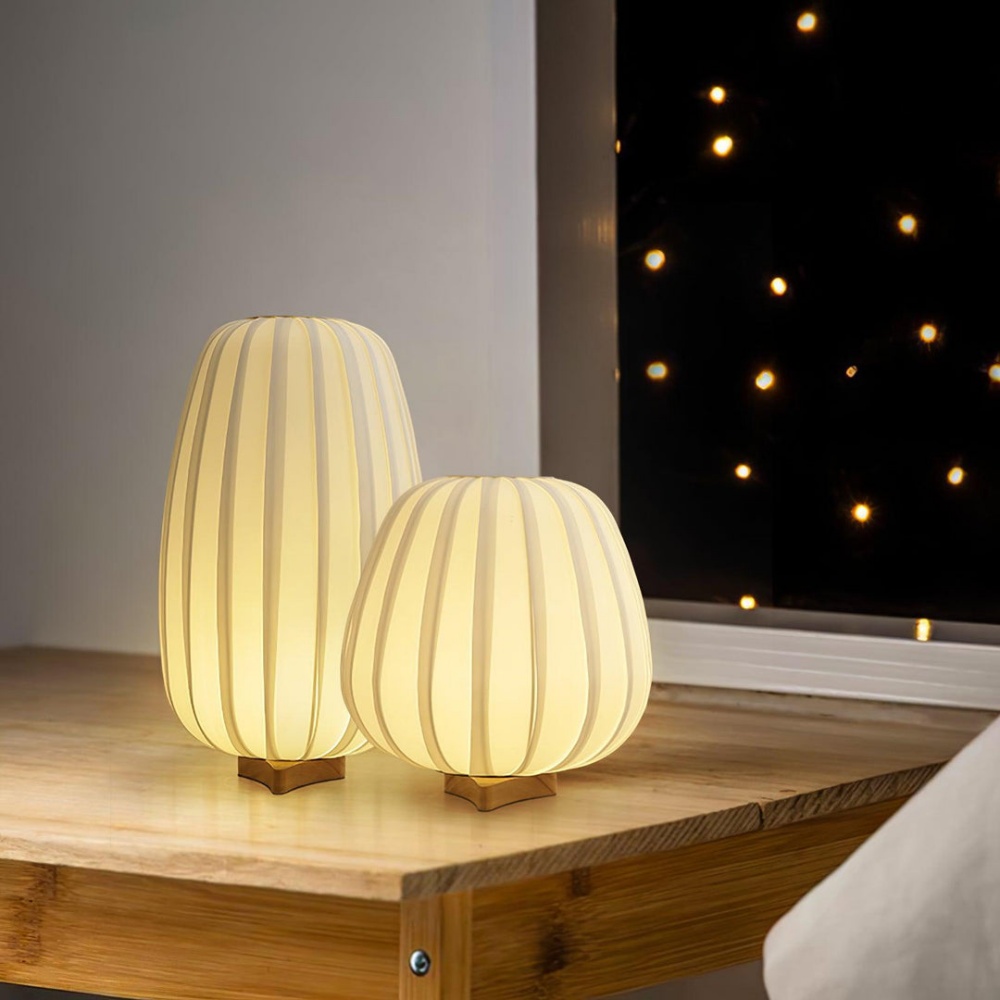 Modern Minimalist Solid Wood & Fabric Table Lamp