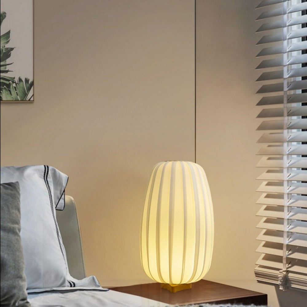 Modern Minimalist Solid Wood & Fabric Table Lamp