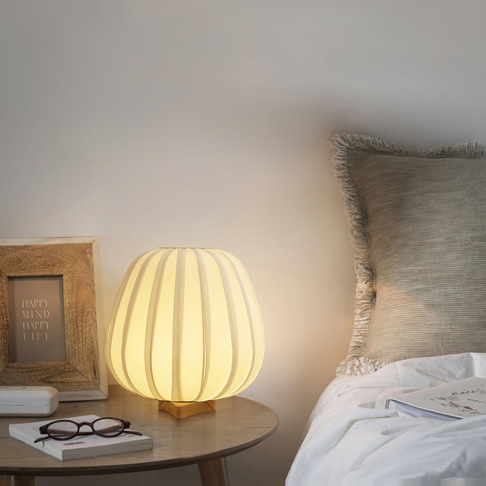 Modern Minimalist Solid Wood & Fabric Table Lamp