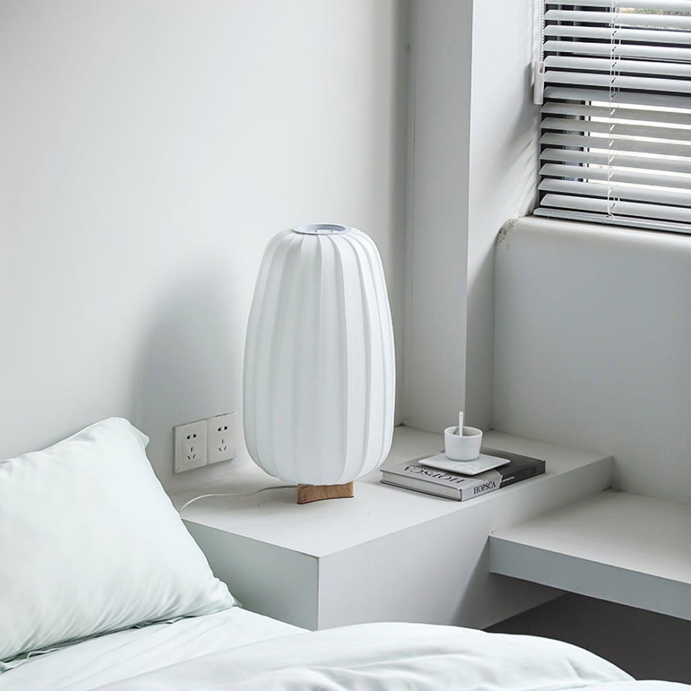 Modern Minimalist Solid Wood & Fabric Table Lamp