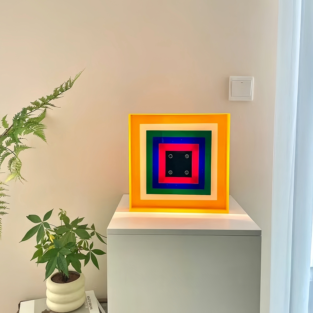Color Pixel Wall Lamp Bauhaus Living Room Bedroom Decorative Painting Square Frame Wall Lamp