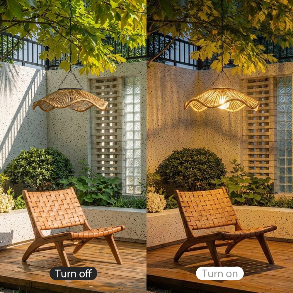 Boho Waterproof Solar Pendant Light for Outdoor Patio & Garden