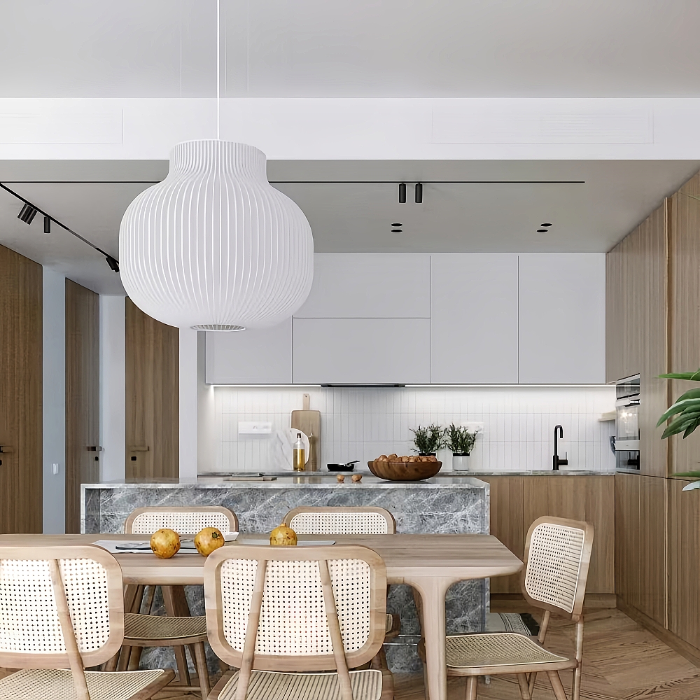 Handmade Elegant Fabric Pendant Lamp Unique Design Boho Chandelier for Cozy Living Rooms