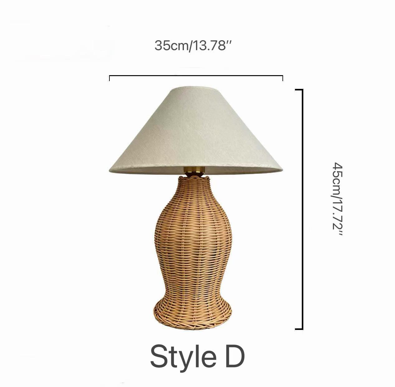 Rustic Woven Table Lamps with Natural Bamboo Material Light