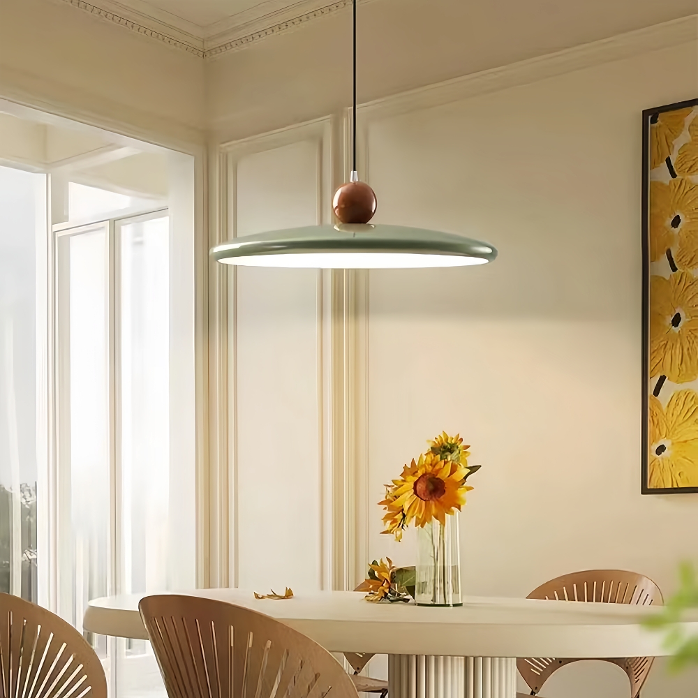 Vintage Cream Style Flying Saucer Pendant Light Bar Dining Room Wrought Iron Lighting Fixtures