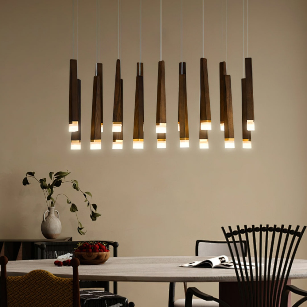 Nordic Style Solid Wood Matchstick Pendant Lamp