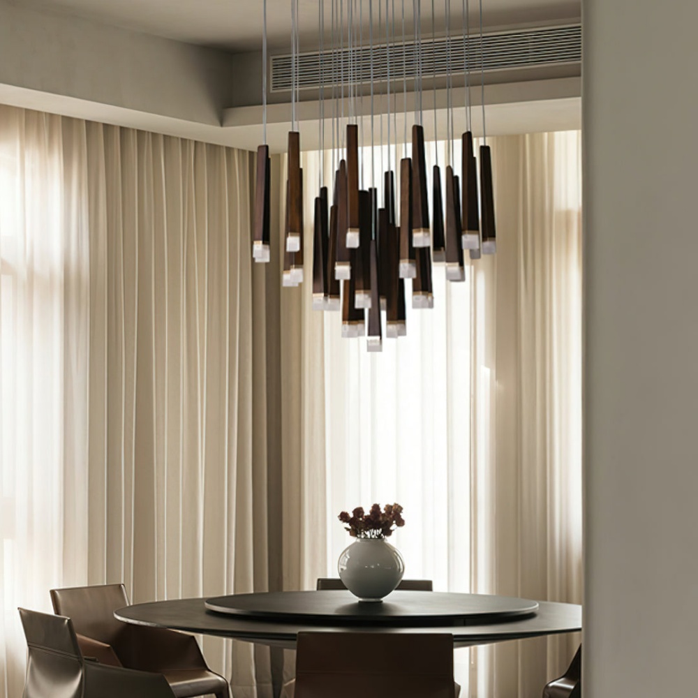 Nordic Style Solid Wood Matchstick Pendant Lamp