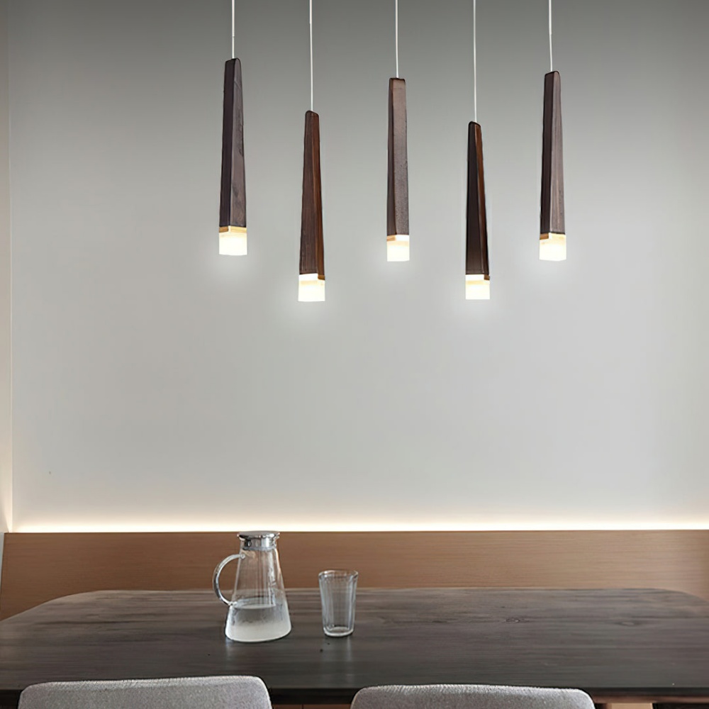 Nordic Style Solid Wood Matchstick Pendant Lamp