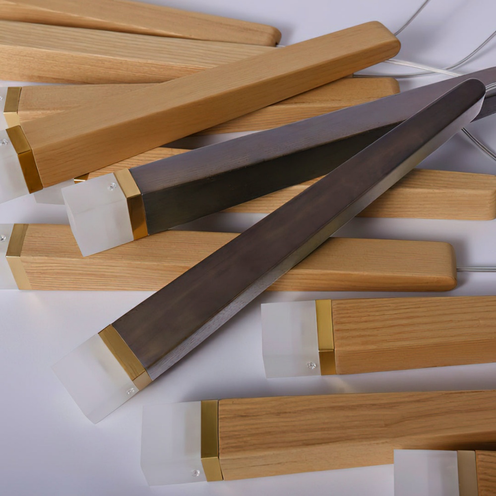 Nordic Style Solid Wood Matchstick Pendant Lamp