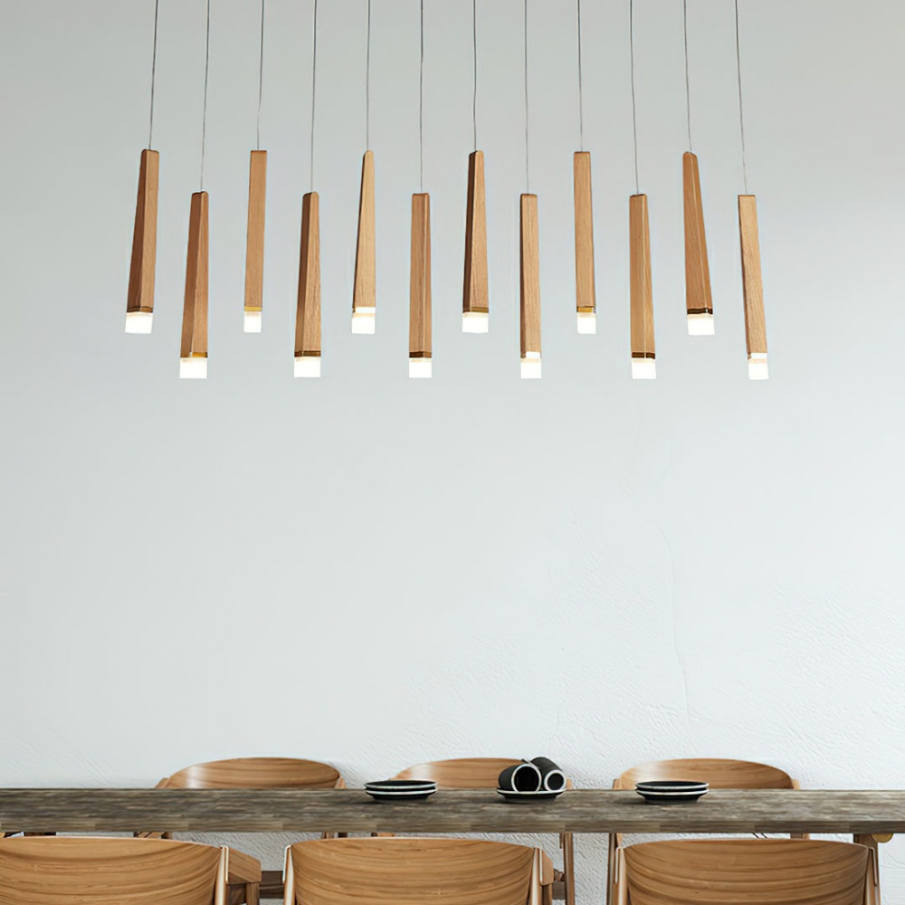 Nordic Style Solid Wood Matchstick Pendant Lamp