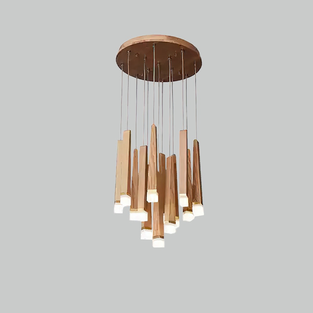 Nordic Style Solid Wood Matchstick Pendant Lamp