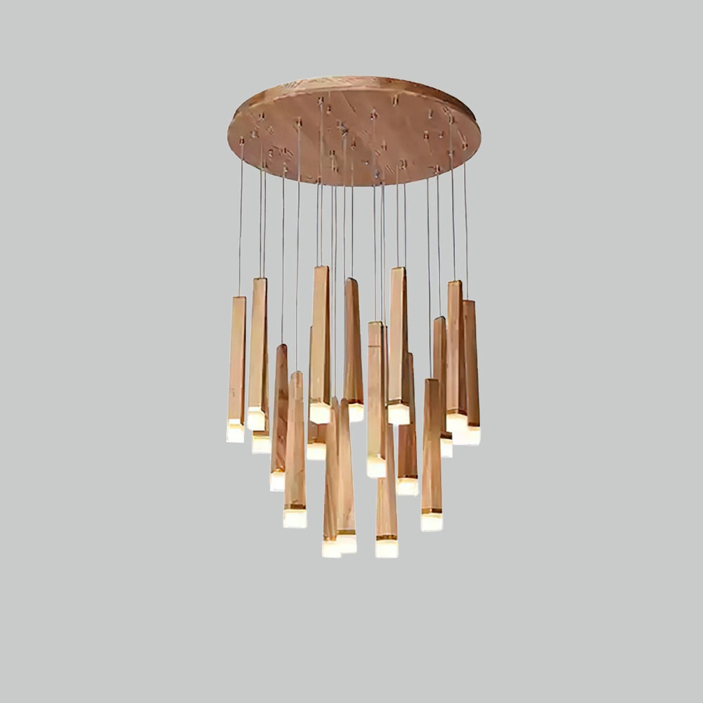 Nordic Style Solid Wood Matchstick Pendant Lamp