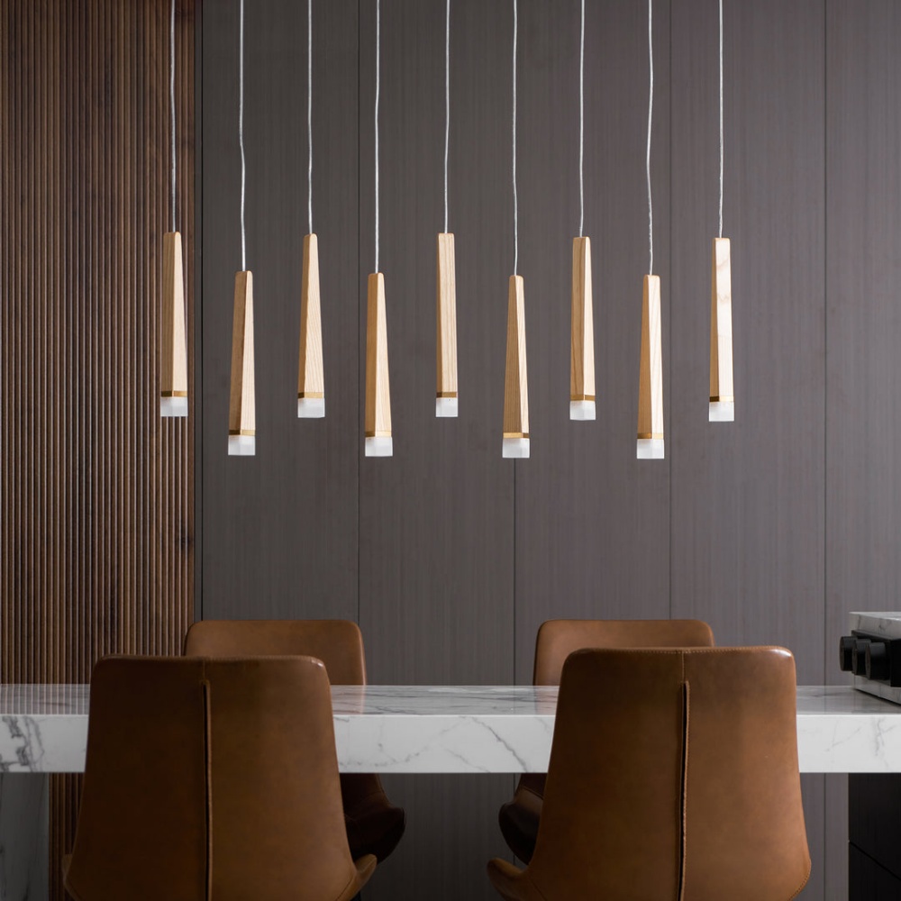 Nordic Style Solid Wood Matchstick Pendant Lamp