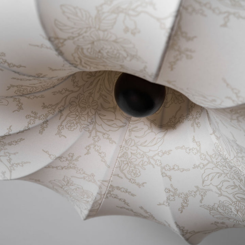 French Patterned Fabric Ceiling Light Bedroom Flush Mount