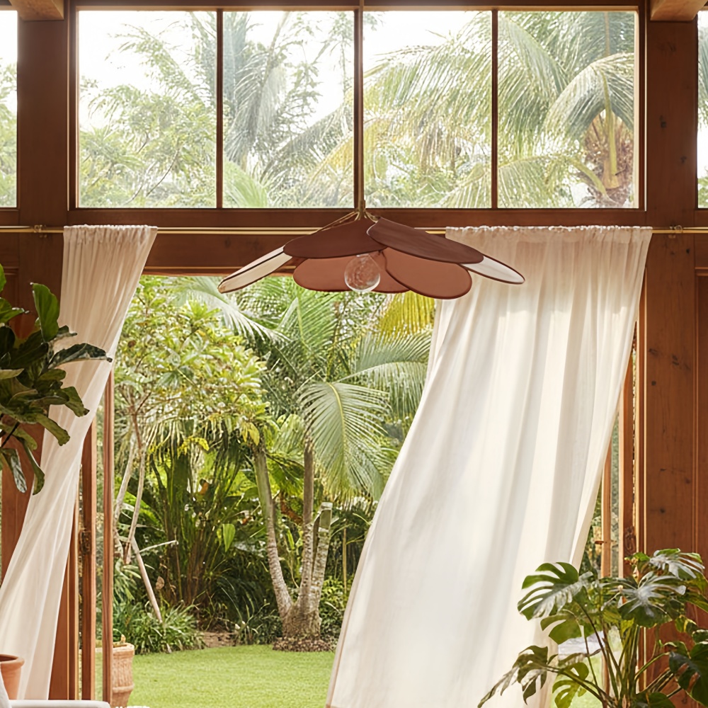 Japanese Wabi-Sabi Petal-Shaped Fabric Pendant Lamp