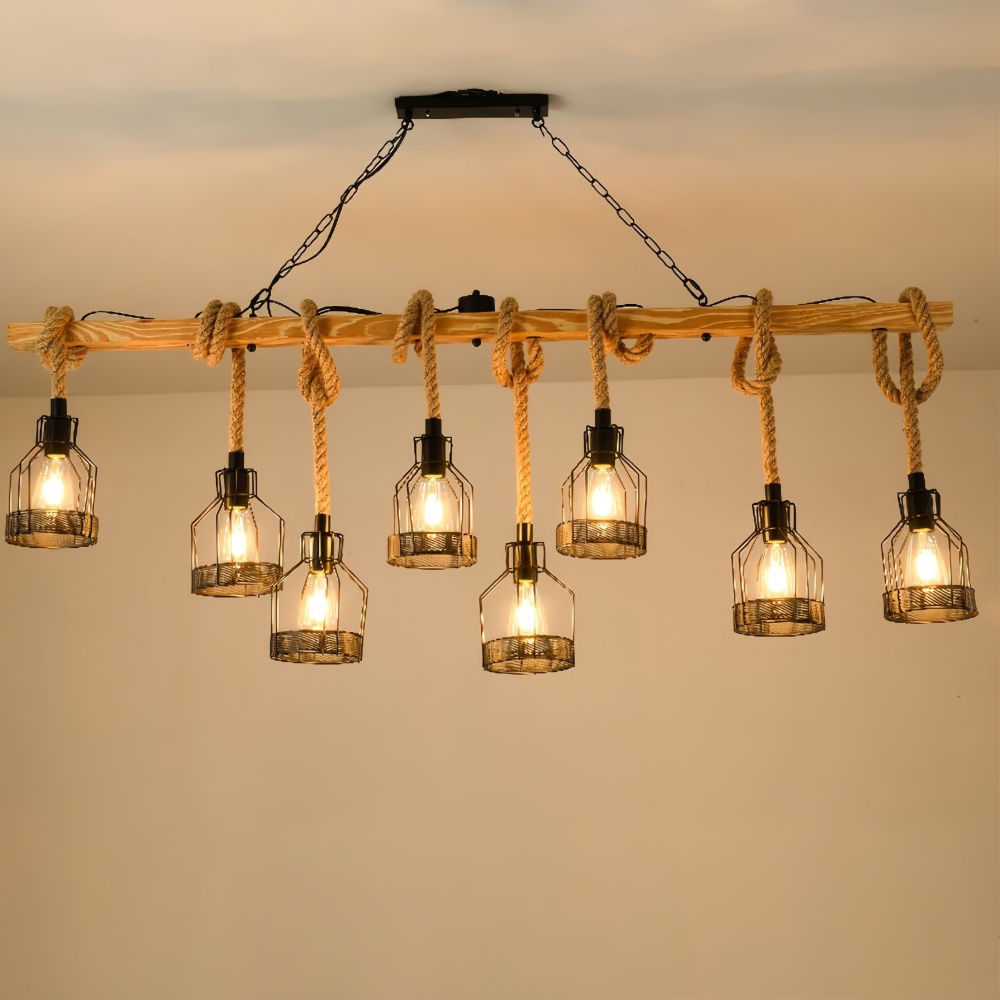 Retro Industrial Style Hemp Rope Grenade Pendant Lamp