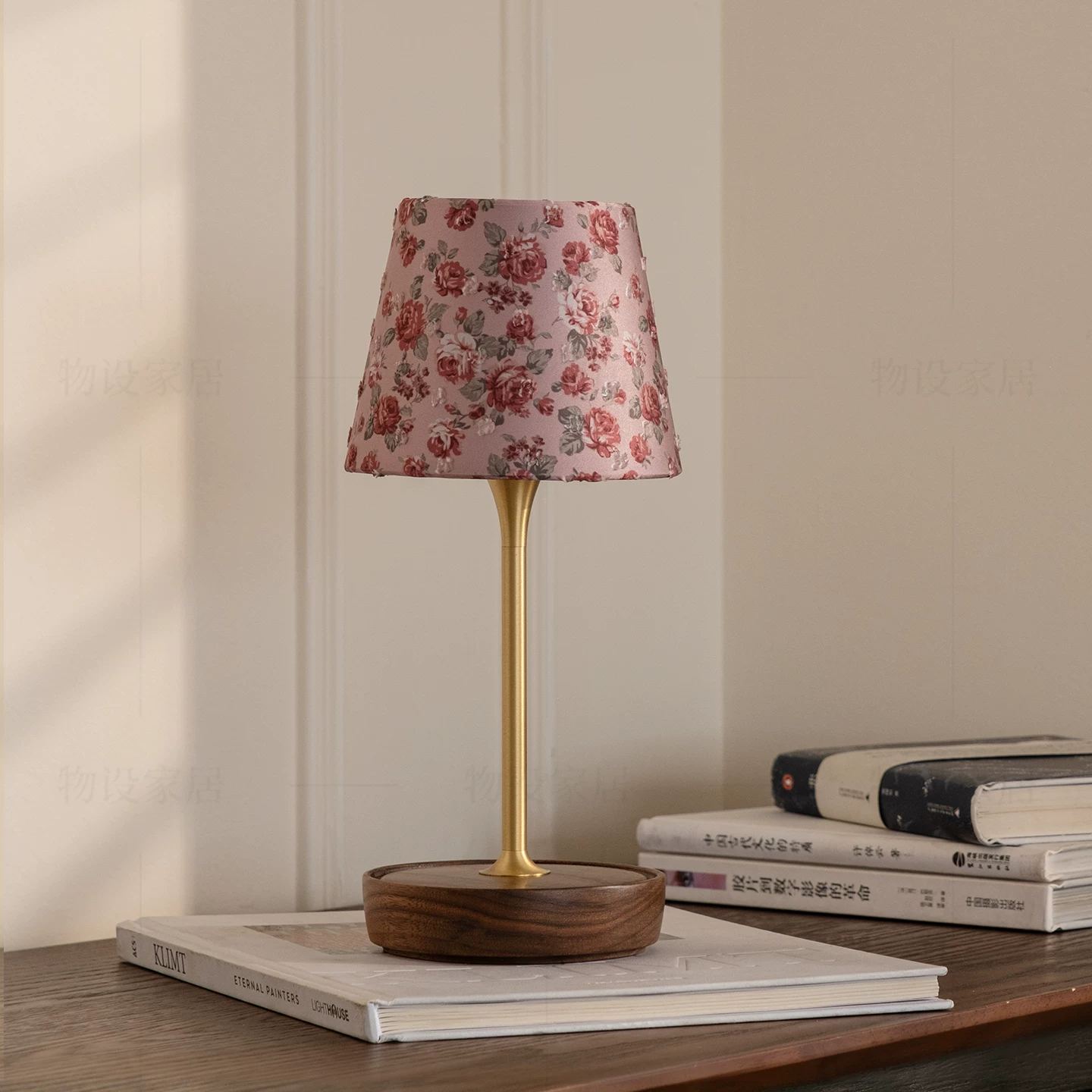 Brass & Wood Touch Table Lamp Dimmable Bedside Accent Light