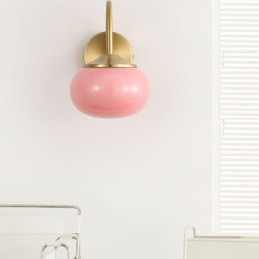 Sleek Bauhaus Cream Glass Wall Lamp