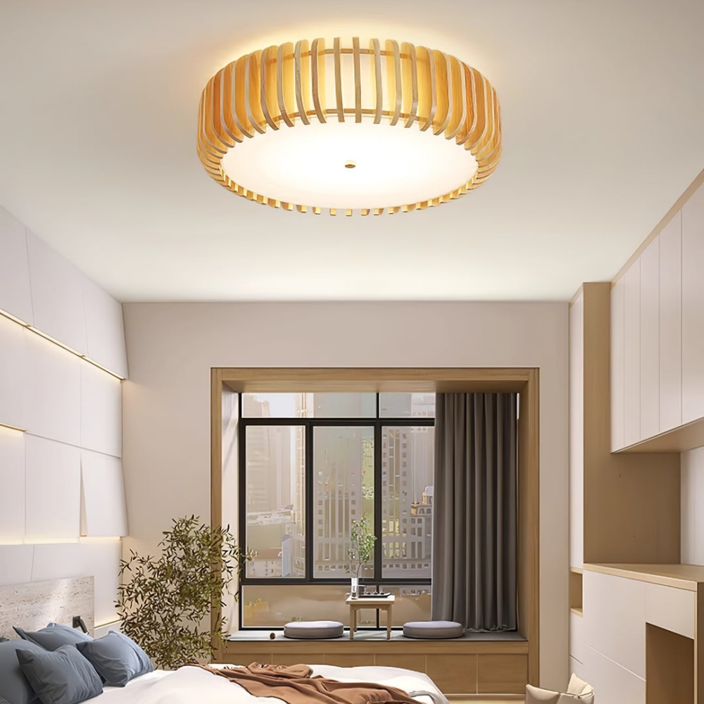 Modern Minimalist Wooden Bedroom Ceiling Light