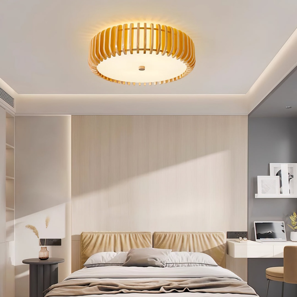 Modern Minimalist Wooden Bedroom Ceiling Light
