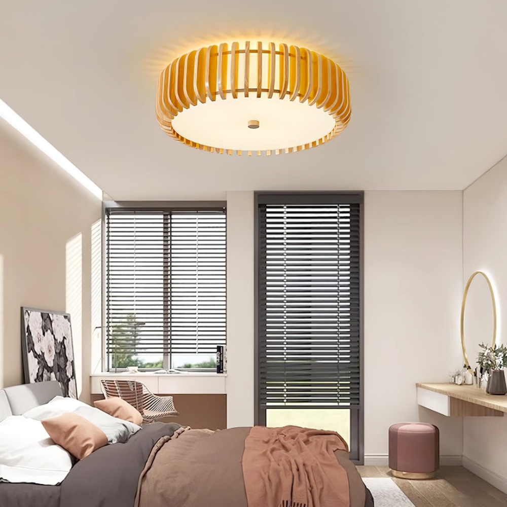 Modern Minimalist Wooden Bedroom Ceiling Light
