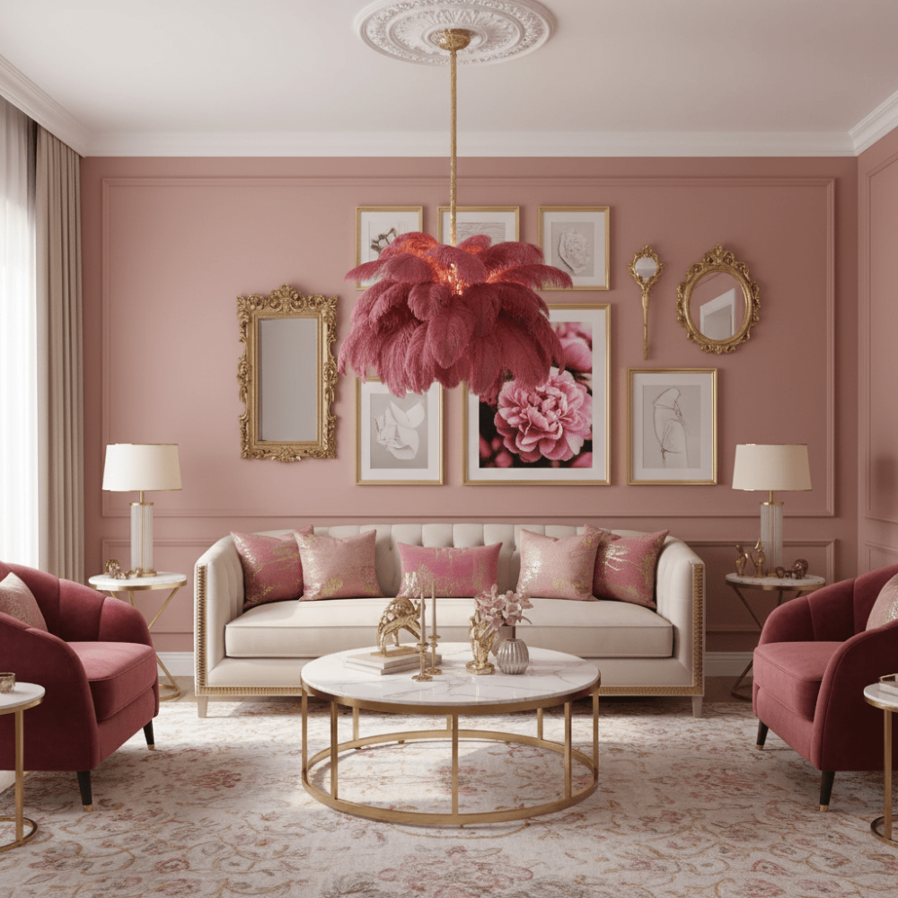 Nordic-Style Multi-Colored Feather Chandelier  Creative Art Light for Living Room