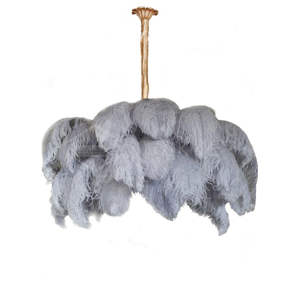 Nordic-Style Multi-Colored Feather Chandelier  Creative Art Light for Living Room