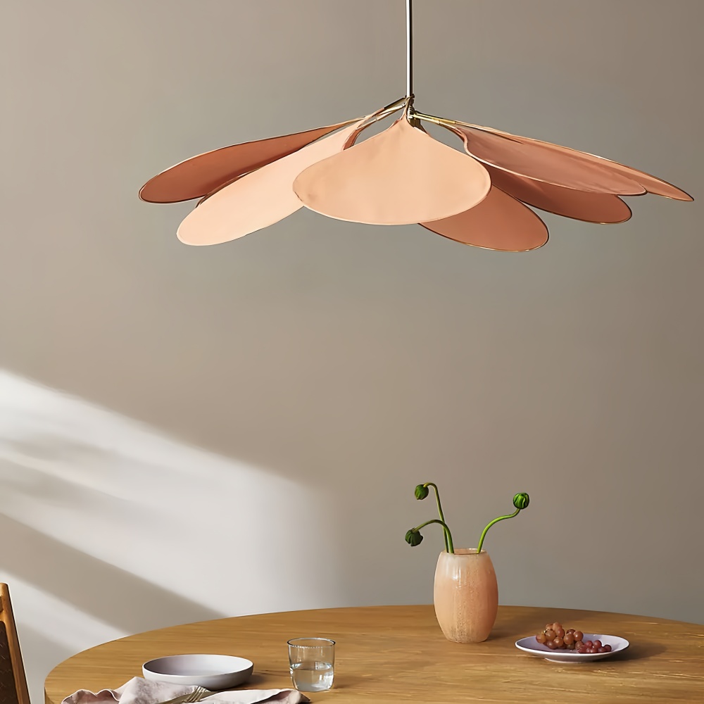 Japanese Wabi-Sabi Petal-Shaped Fabric Pendant Lamp