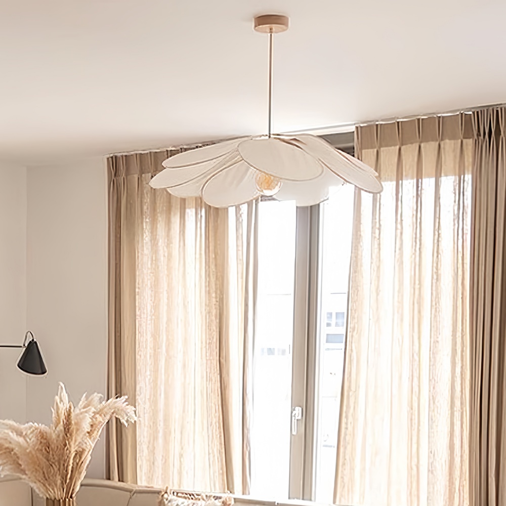 Japanese Wabi-Sabi Petal-Shaped Fabric Pendant Lamp