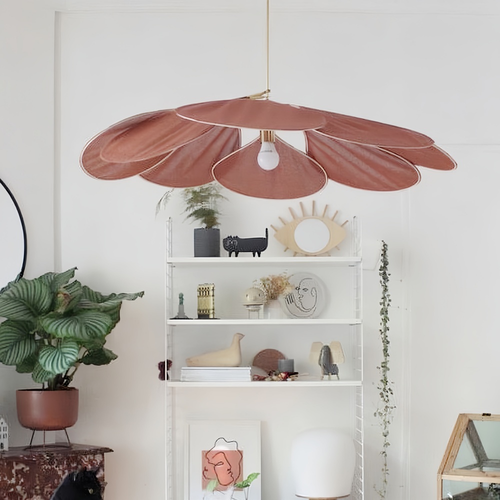 Japanese Wabi-Sabi Petal-Shaped Fabric Pendant Lamp