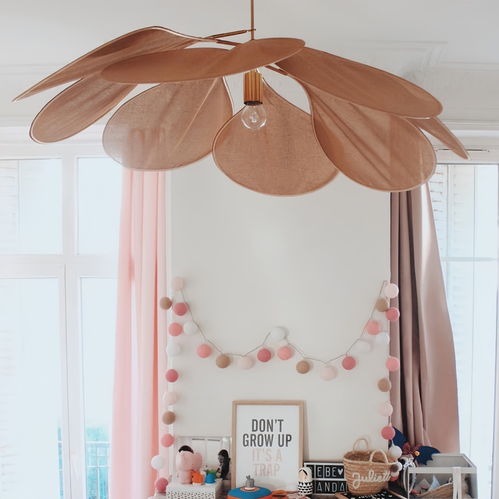 Japanese Wabi-Sabi Petal-Shaped Fabric Pendant Lamp