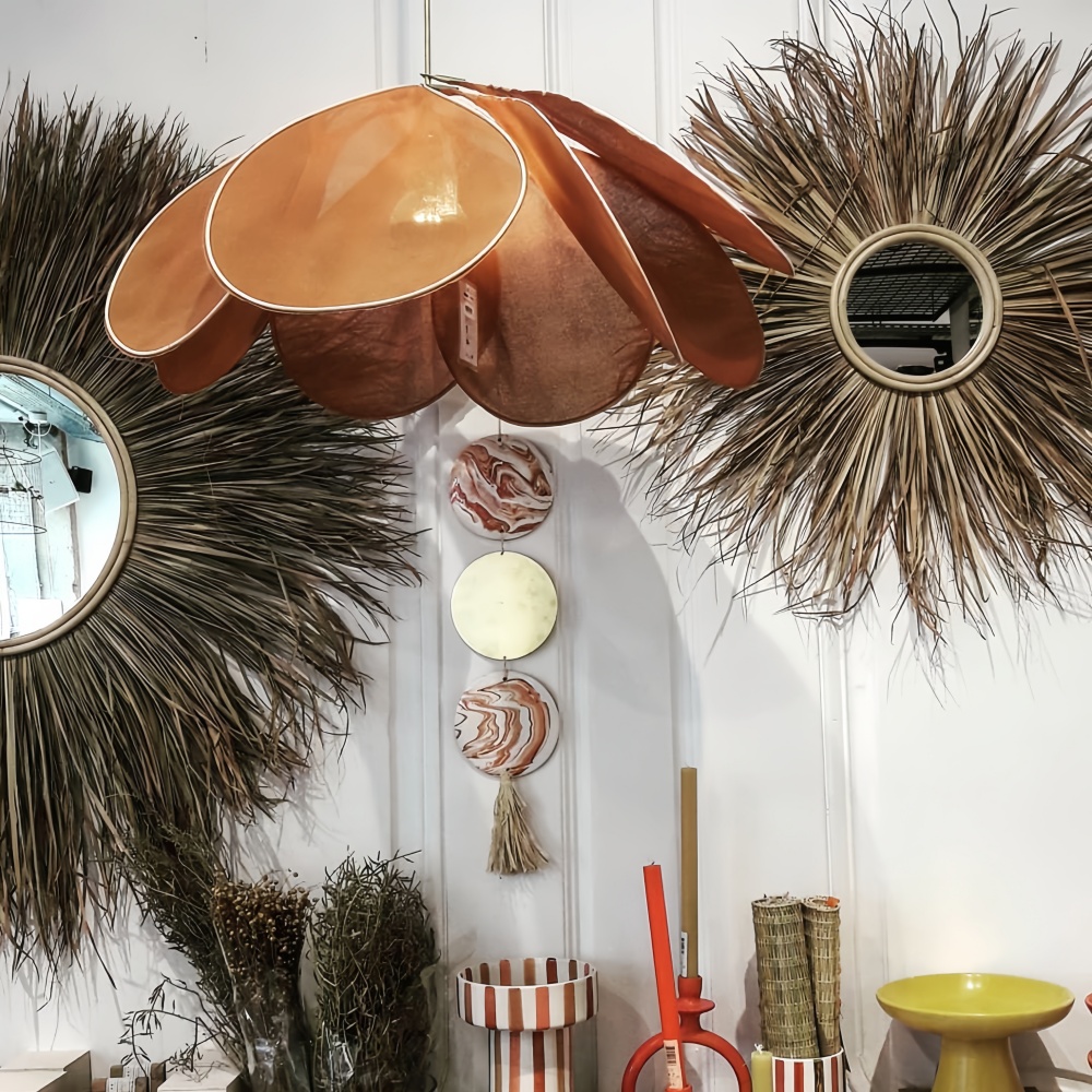 Japanese Wabi-Sabi Petal-Shaped Fabric Pendant Lamp