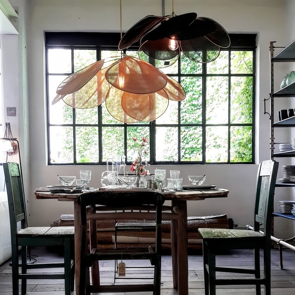 Japanese Wabi-Sabi Petal-Shaped Fabric Pendant Lamp