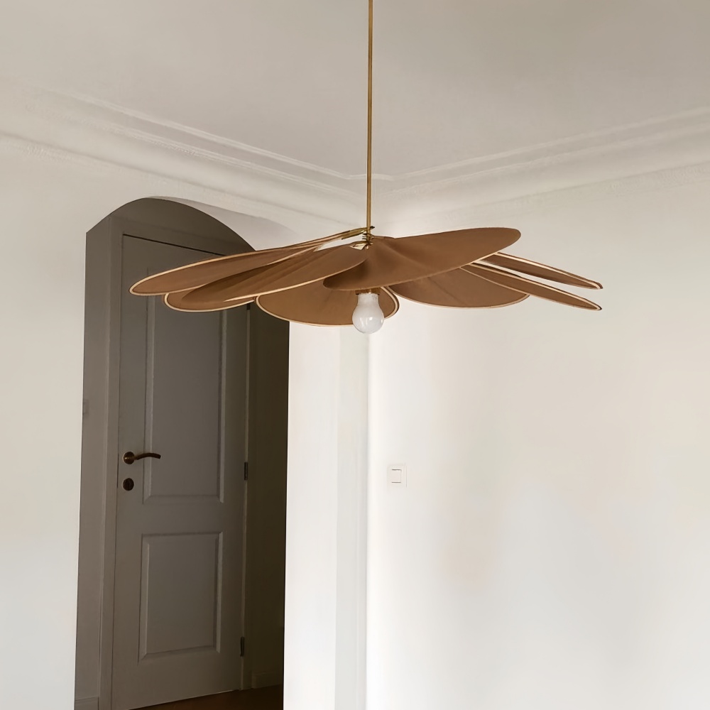 Japanese Wabi-Sabi Petal-Shaped Fabric Pendant Lamp